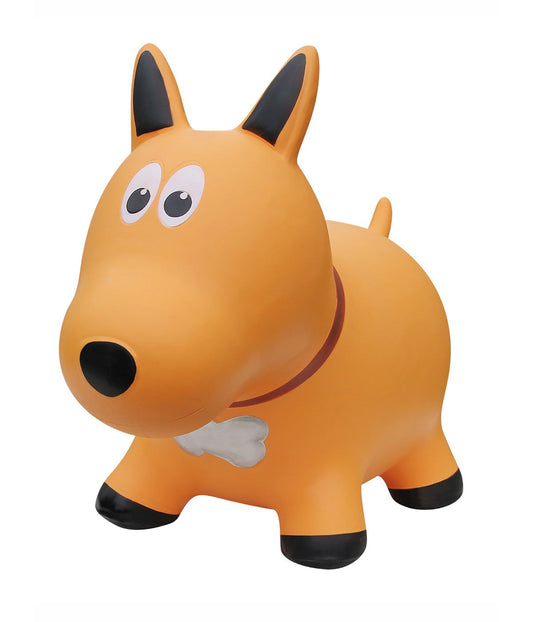 Toddler Inflatable Dog Hopper Bounce and Ride-on Toy Golden Dog