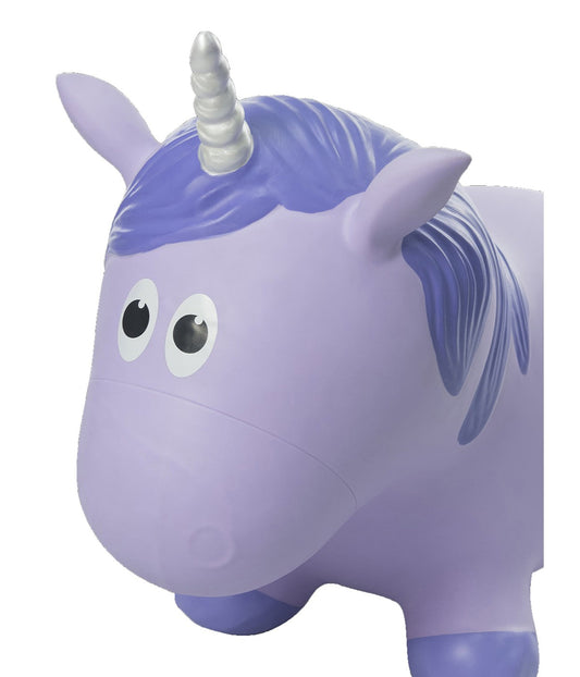 Toddler Inflatable Unicorn Hopper Bounce and Ride-on Toy Lavender Unicorn