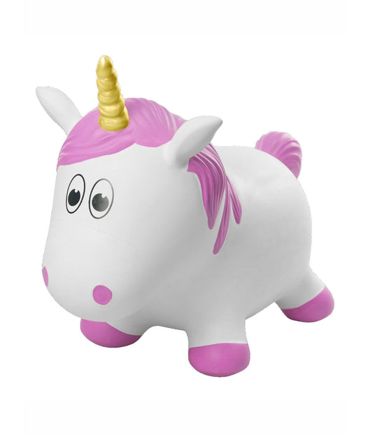 Toddler Inflatable Unicorn Hopper Bounce and Ride-on Toy White Unicorn