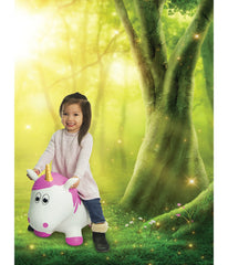 Toddler Inflatable Unicorn Hopper Bounce and Ride-on Toy White Unicorn