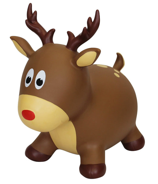 Toddler Inflatable Reindeer Hopper Bounce and Ride-on Toy Brown Reindeer