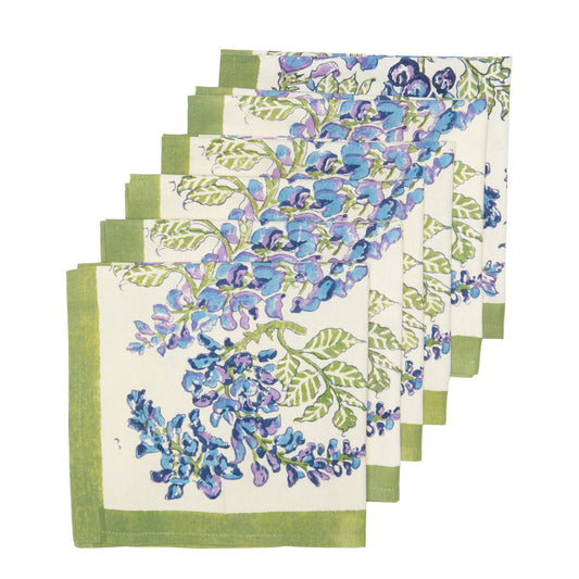 Wisteria Green/Blue Napkins Set of 6