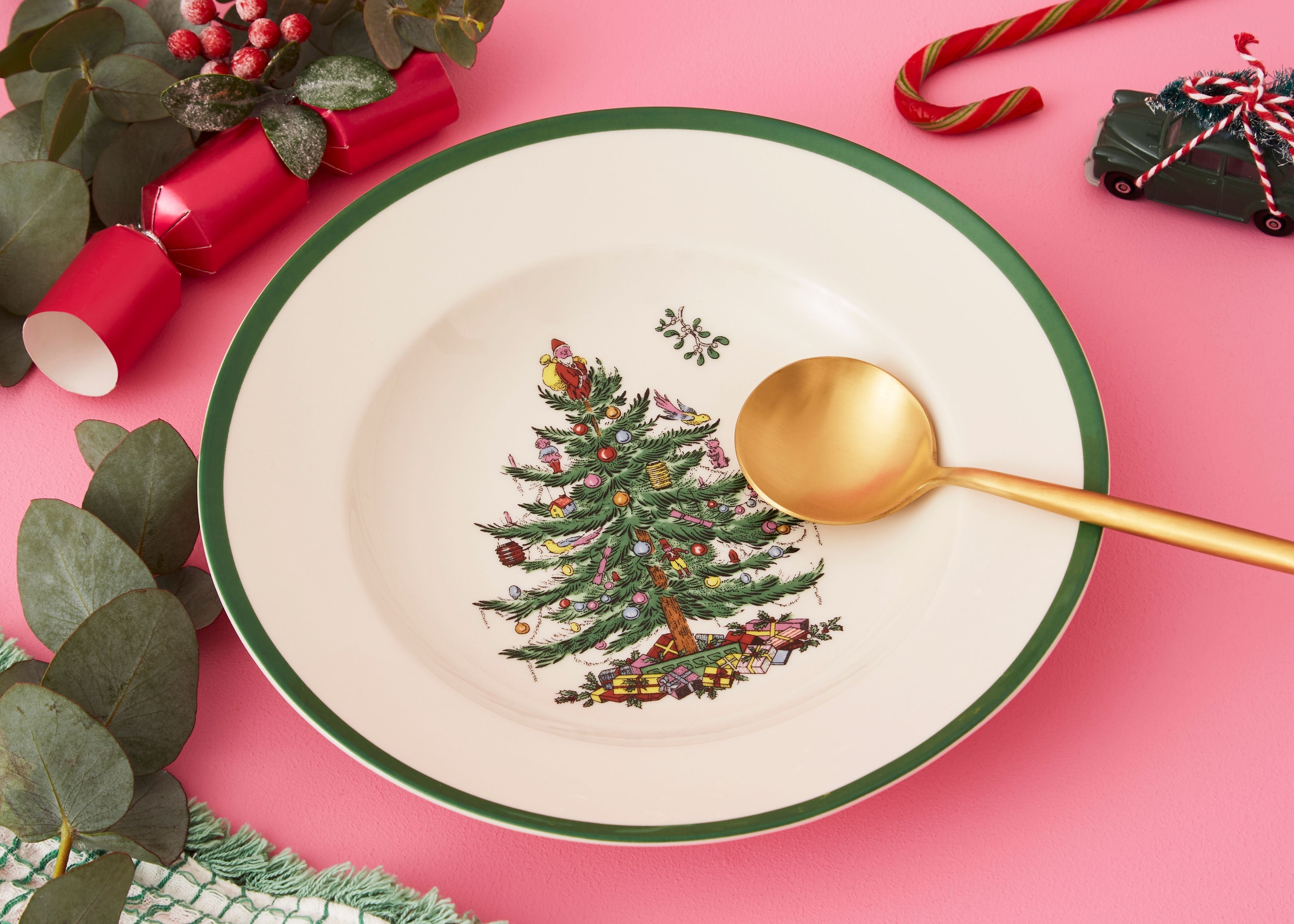  Spode Christmas Tree Soup Plate Set of 4 - White - Bonton