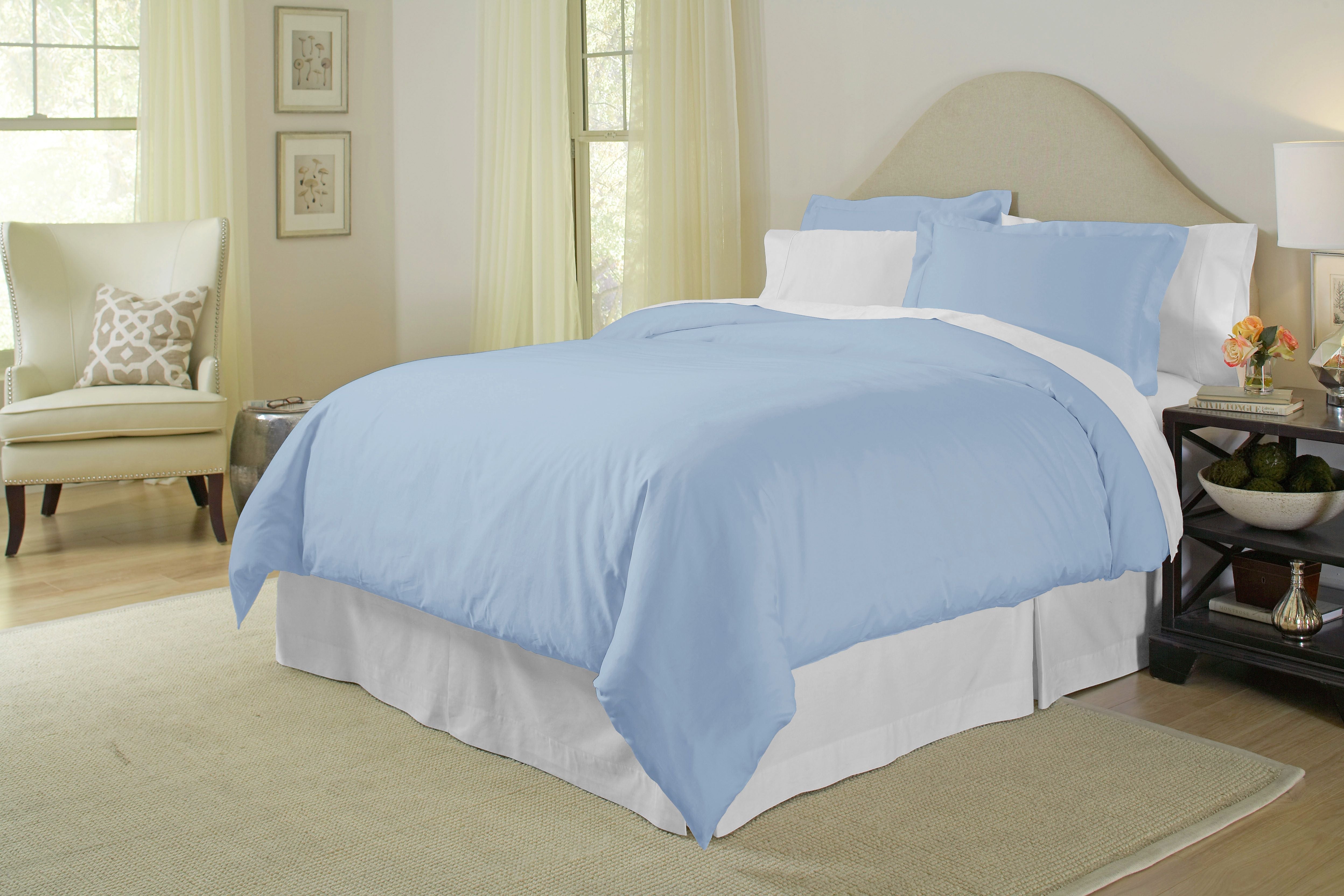  Pointehaven 400 Thread Count Cotton Duvet Sets - Dusty Blue - Bonton