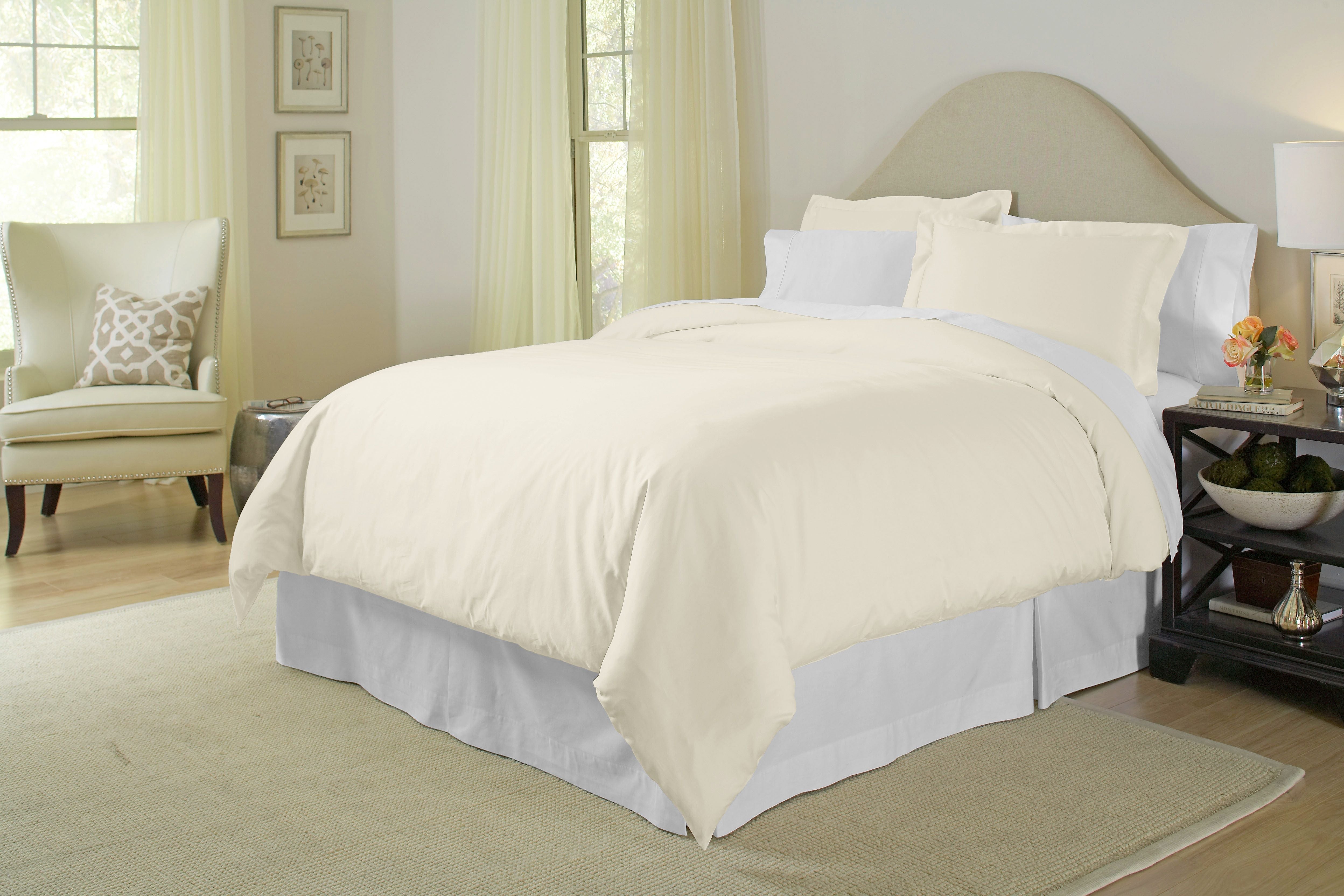  Pointehaven 400 Thread Count Cotton Duvet Sets - White - Bonton