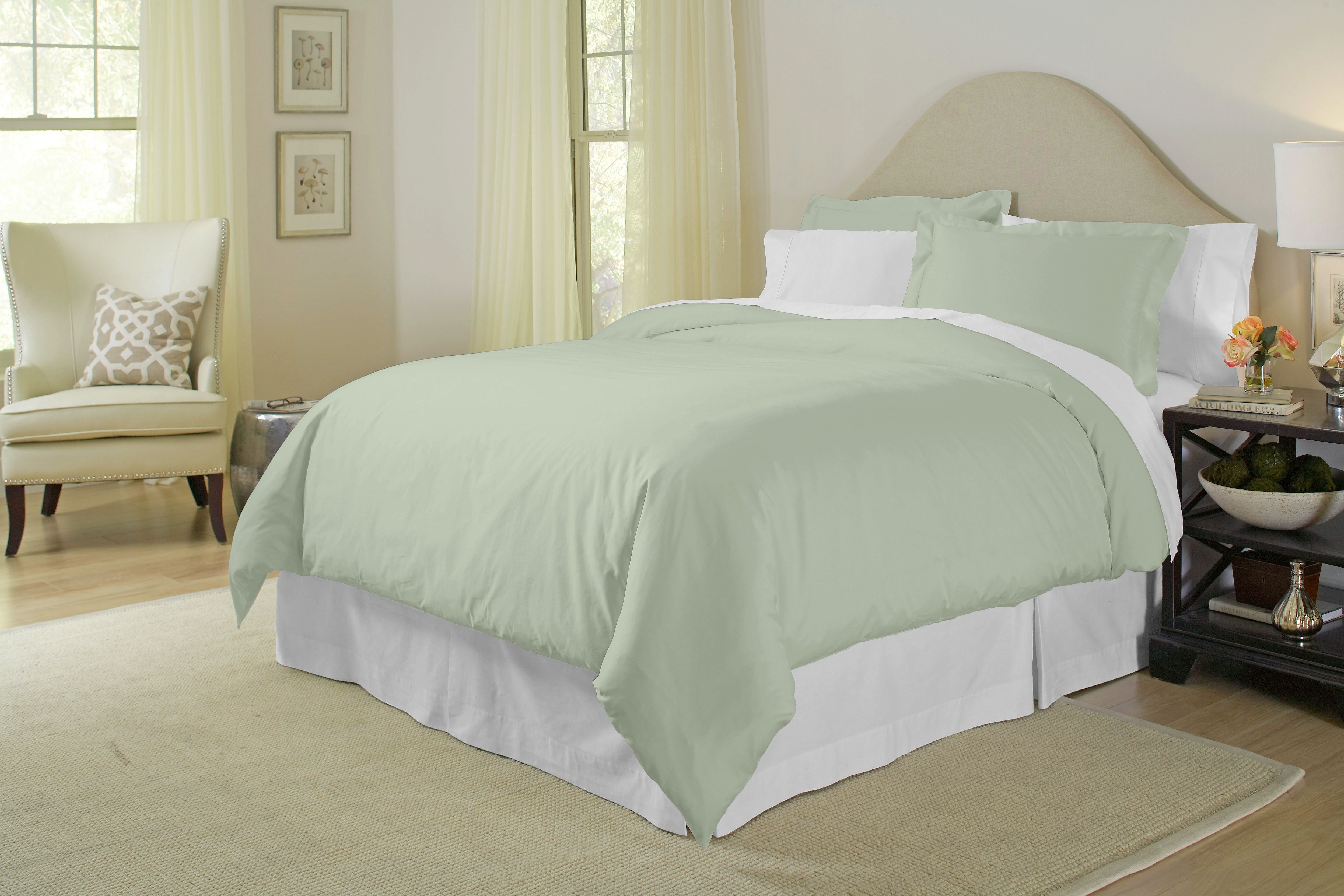  Pointehaven 400 Thread Count Cotton Duvet Sets - Dusty Blue - Bonton