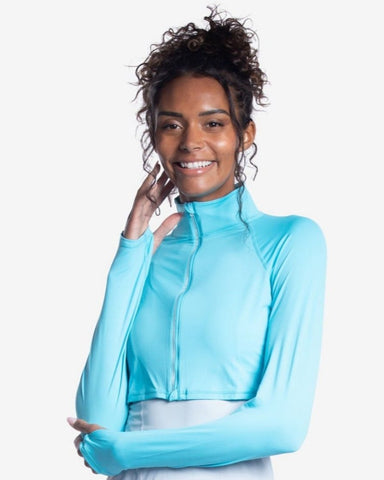 WOMEN'S FULL ZIP CROP TOP (4010)