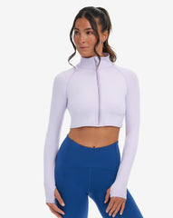 WOMEN'S FULL ZIP CROP TOP (4010)