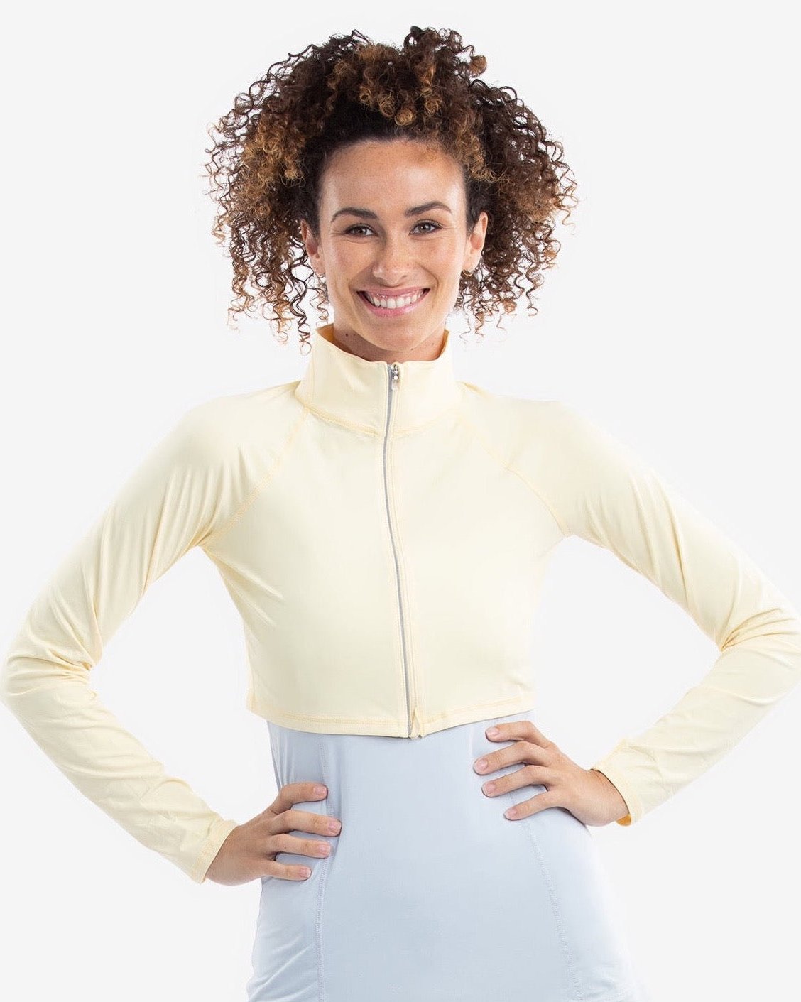  BloqUV WOMEN'S FULL ZIP CROP TOP (4010) - Black - Bonton