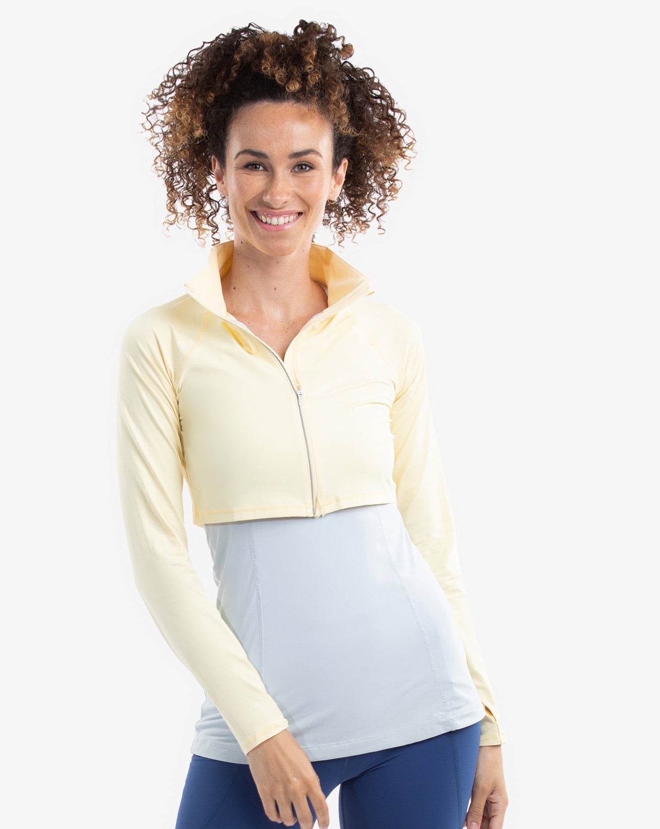  BloqUV WOMEN'S FULL ZIP CROP TOP (4010) - Black - Bonton