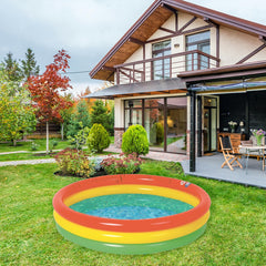 59" Red  Yellow  and Green Inflatable Round Kiddie Swimming Pool