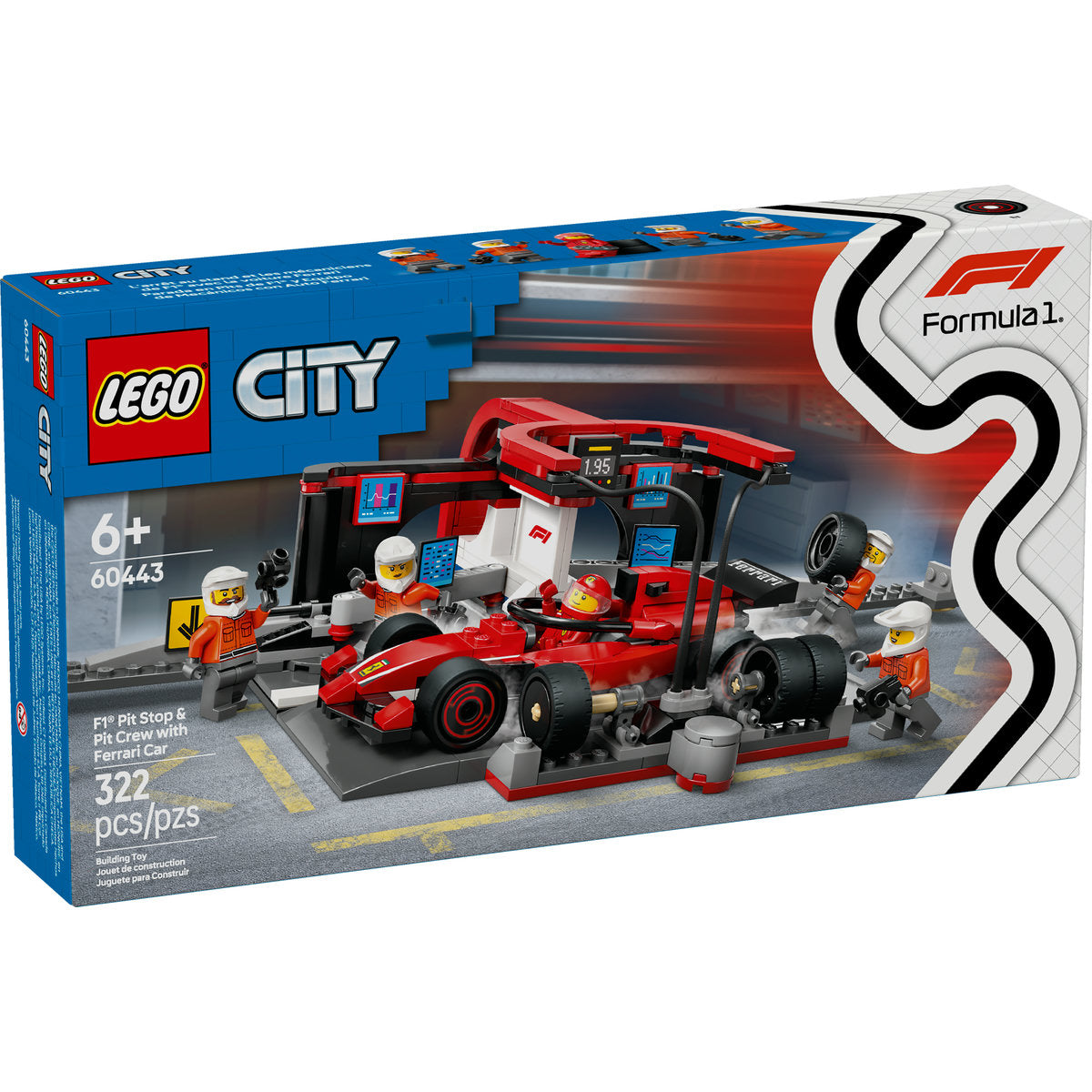  LEGO LEGO® City F1® Pit Stop & Pit Crew With Ferrari Car Racing Vehicle Toy 60443 - LEGO City - Bonton