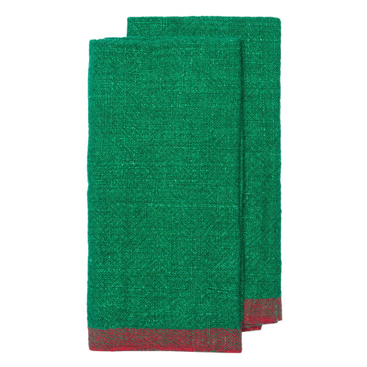 Color Block Green & Red Napkins 20x20 - Set of 4