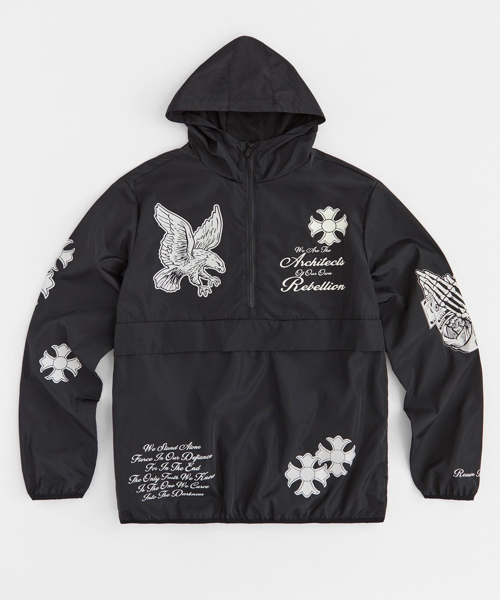  Reason Clothing Rebel Architects Anorak Jacket - Black - BLACK - Bonton