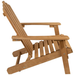 36" Natural Stained Classic Folding Wood Adirondack Chair