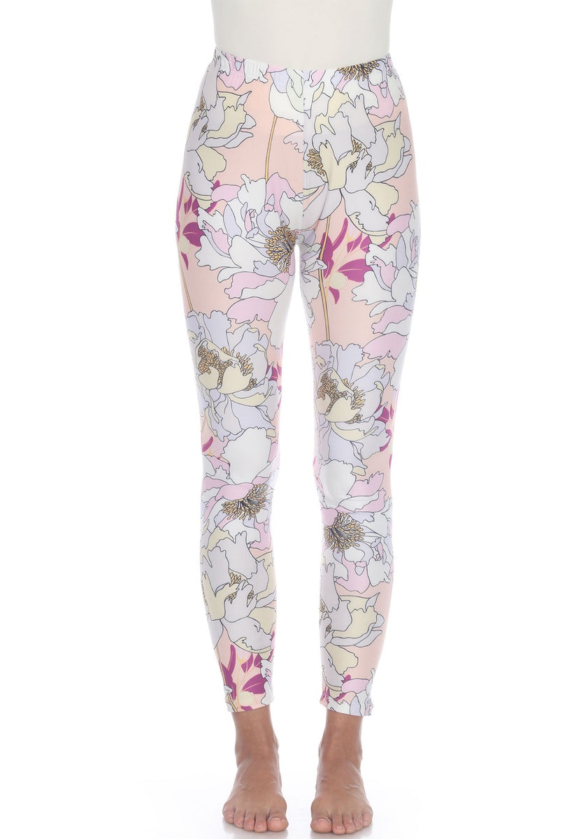  White Mark Super Soft Tropical Printed Leggings - one size - Bonton