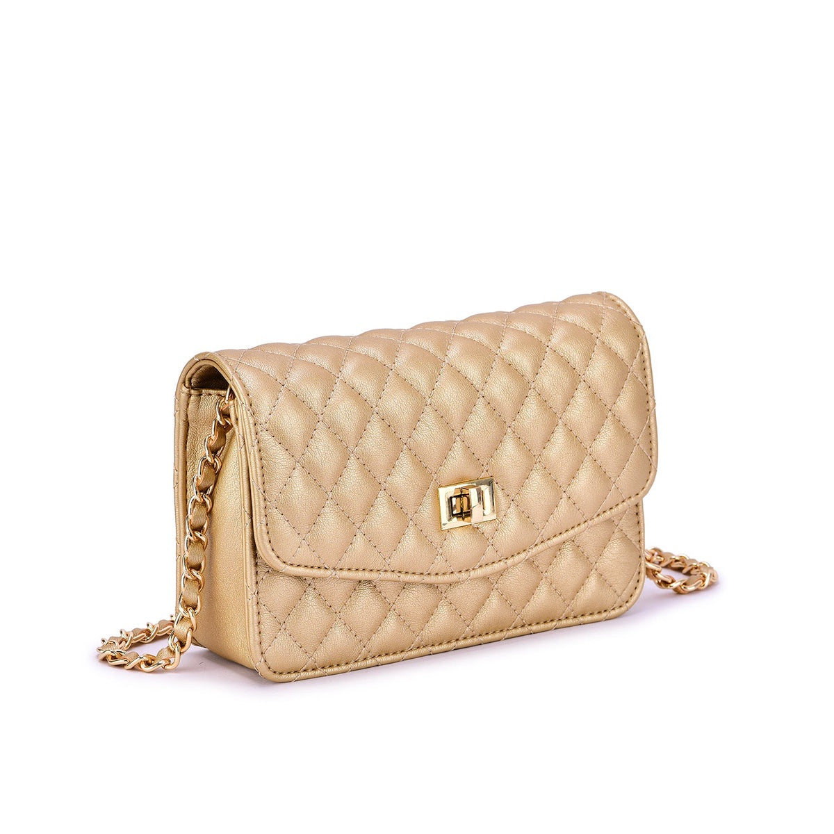  Mellow World Amanda Quilted Crossbody Clutch - White - Bonton