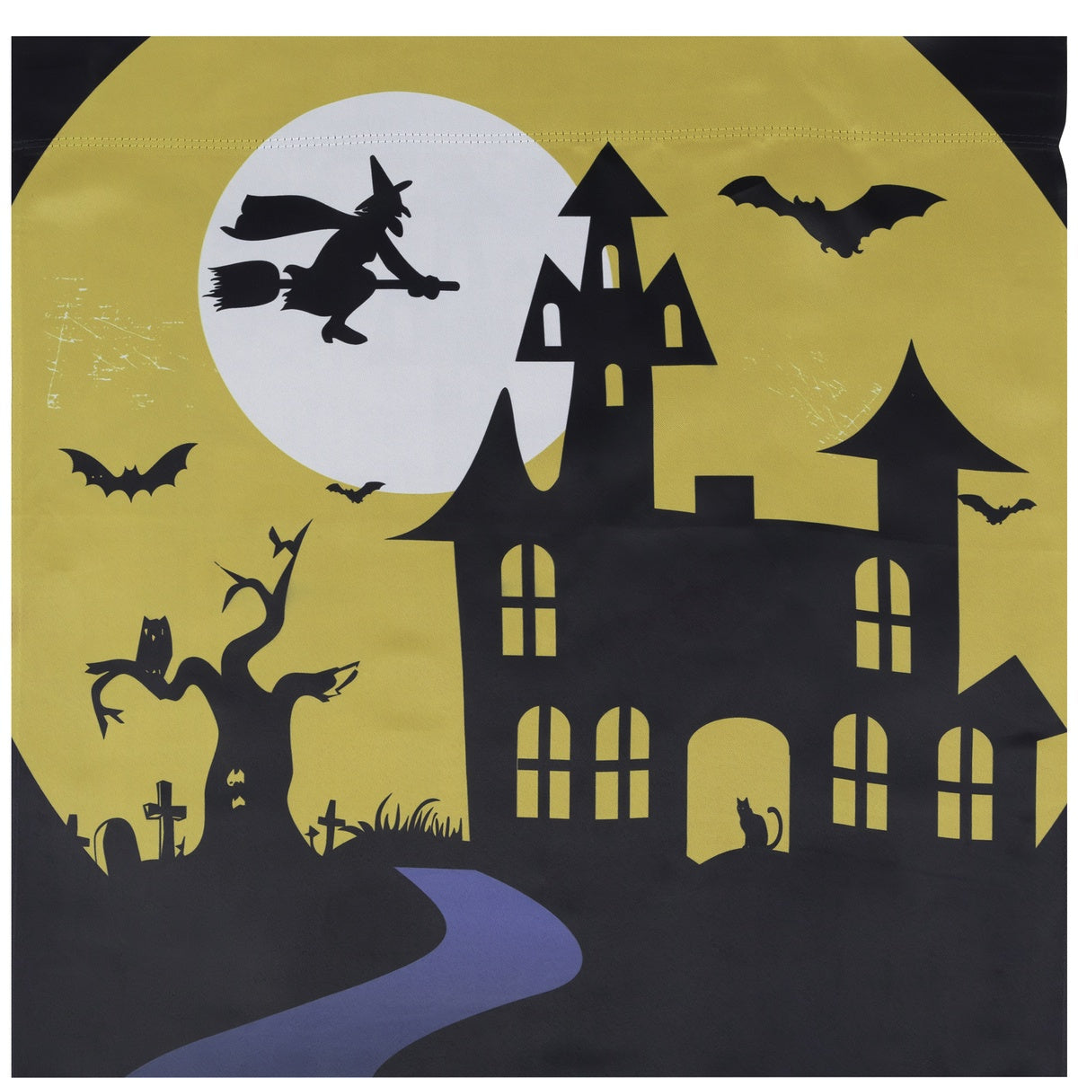  Northlight Spooky House Halloween Outdoor House Flag With Bats and Witch 28