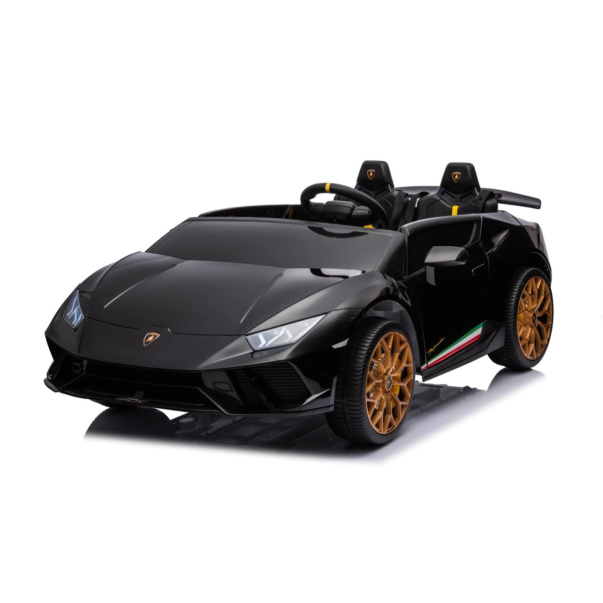  Freddo 24V Lamborghini Huracan 2 Seater Kids' Electric Ride-On - Black - Bonton
