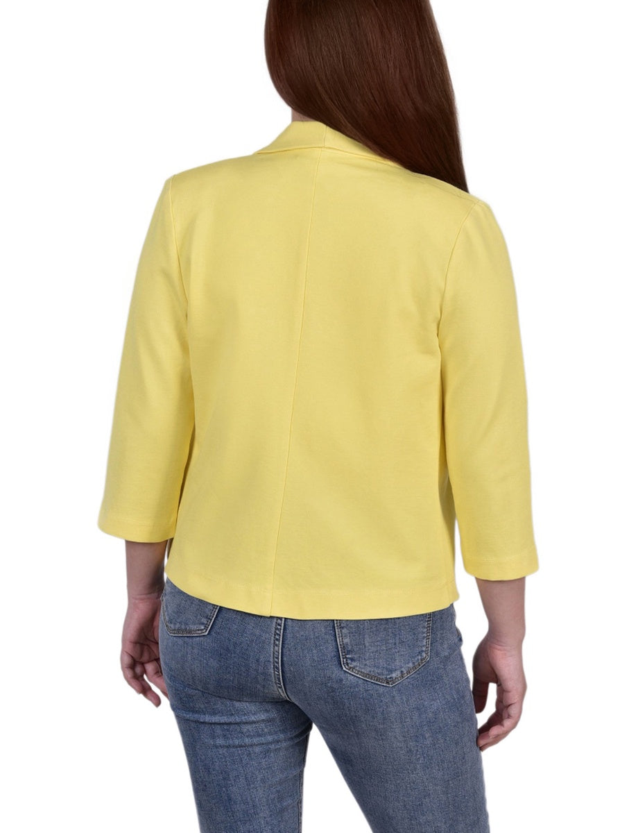  NY Collection Long Sleeve Ponte Jacket - Plum Caspia - Bonton