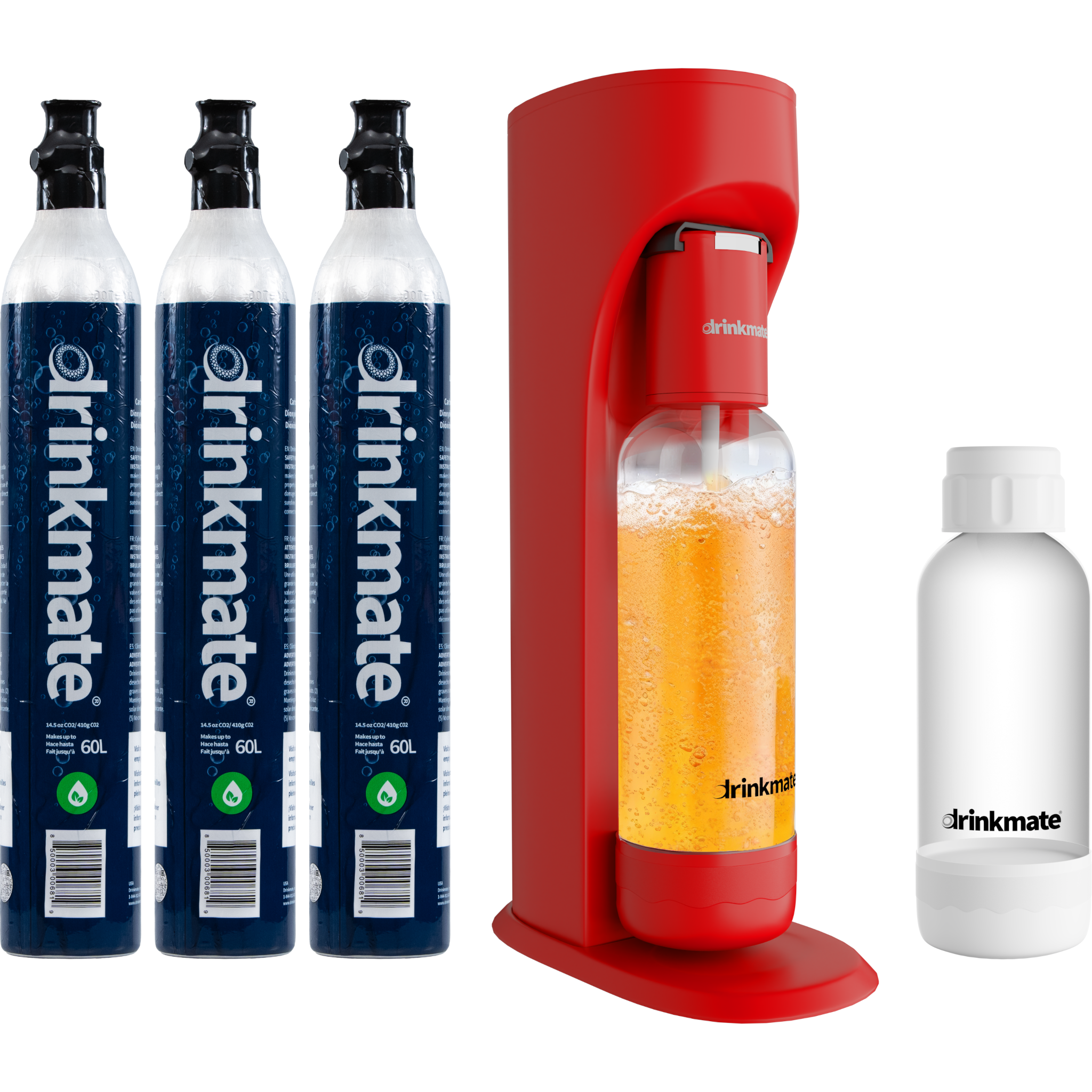  Drinkmate OmniFizz Ultimate Bundle, Sparkling Water and Soda Maker - Royal Red - Bonton