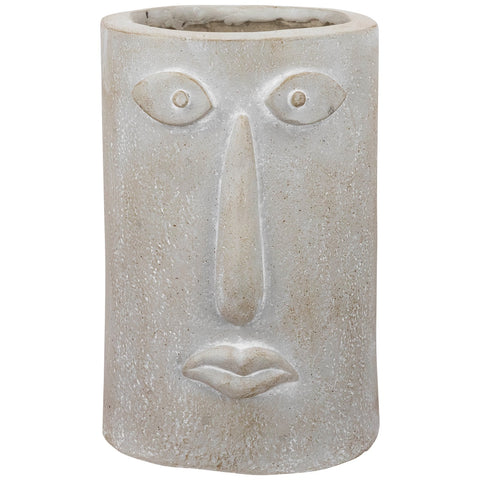 Large Abstract Face Ceramic Outdoor Garden Planter - 12.25"