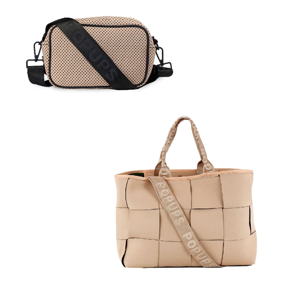  Pop Ups Brand Icon Tote + Camera Bag - Tan - Default Title - Bonton