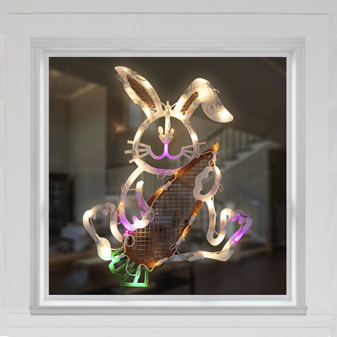 LED Lighted Easter Bunny Window Silhouette - 18"