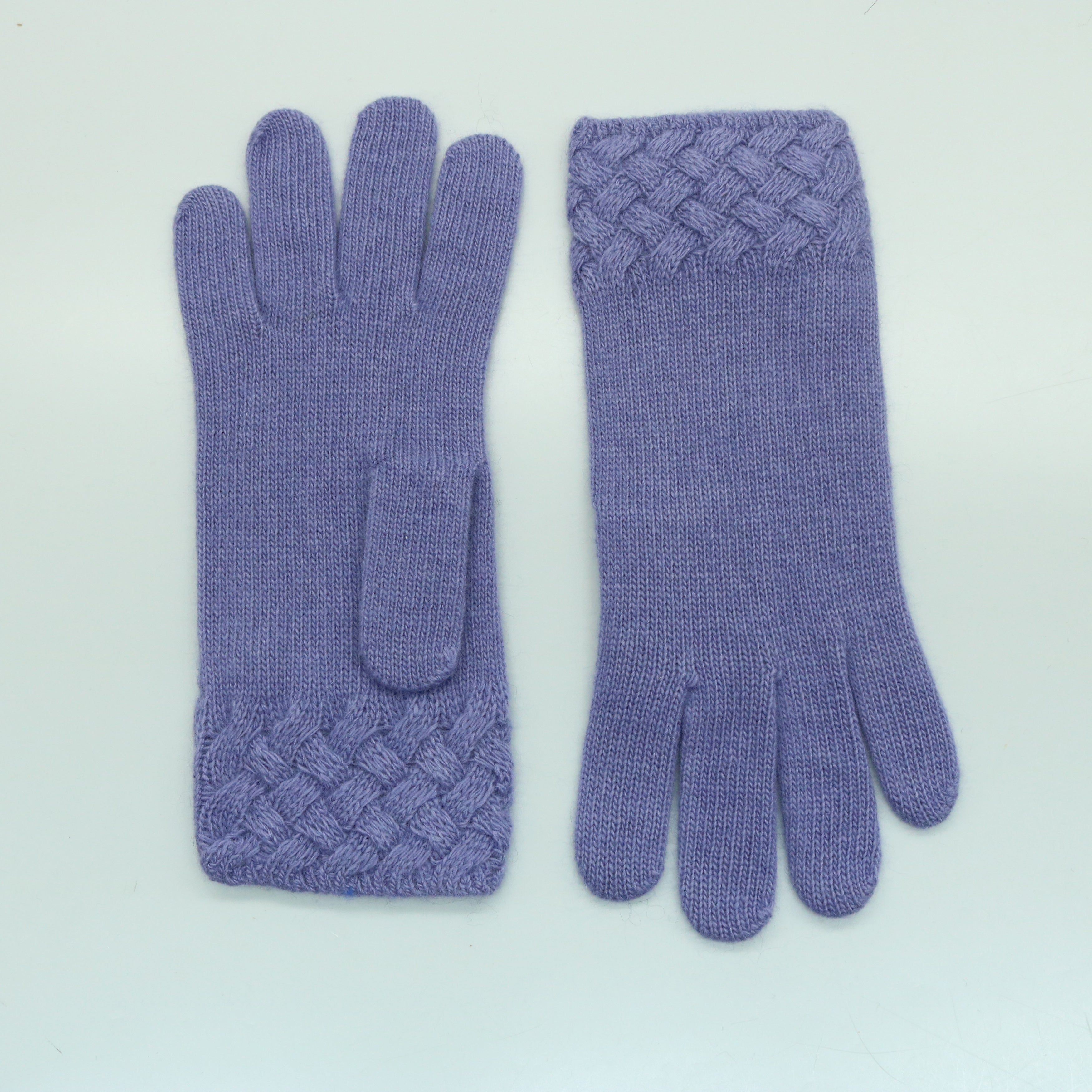  Portolano GLOVES in BASKET WEAVE STITCH - BRIGHT LILAC - Bonton