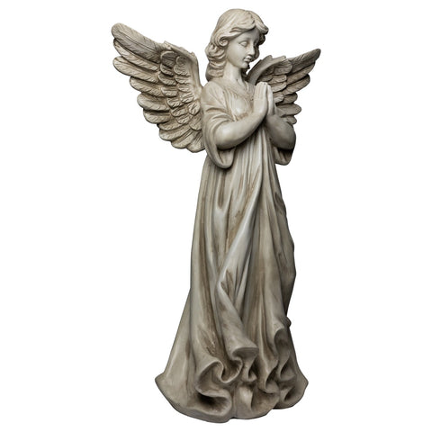 29.5" Angel Standing in Prayer Outdoor Garden Statue