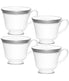  Noritake Crestwood Set of 4 Cups - Platinum - Bonton