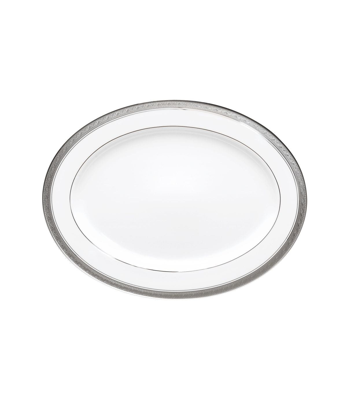  Noritake Crestwood Oval Platter - Platinum - Bonton