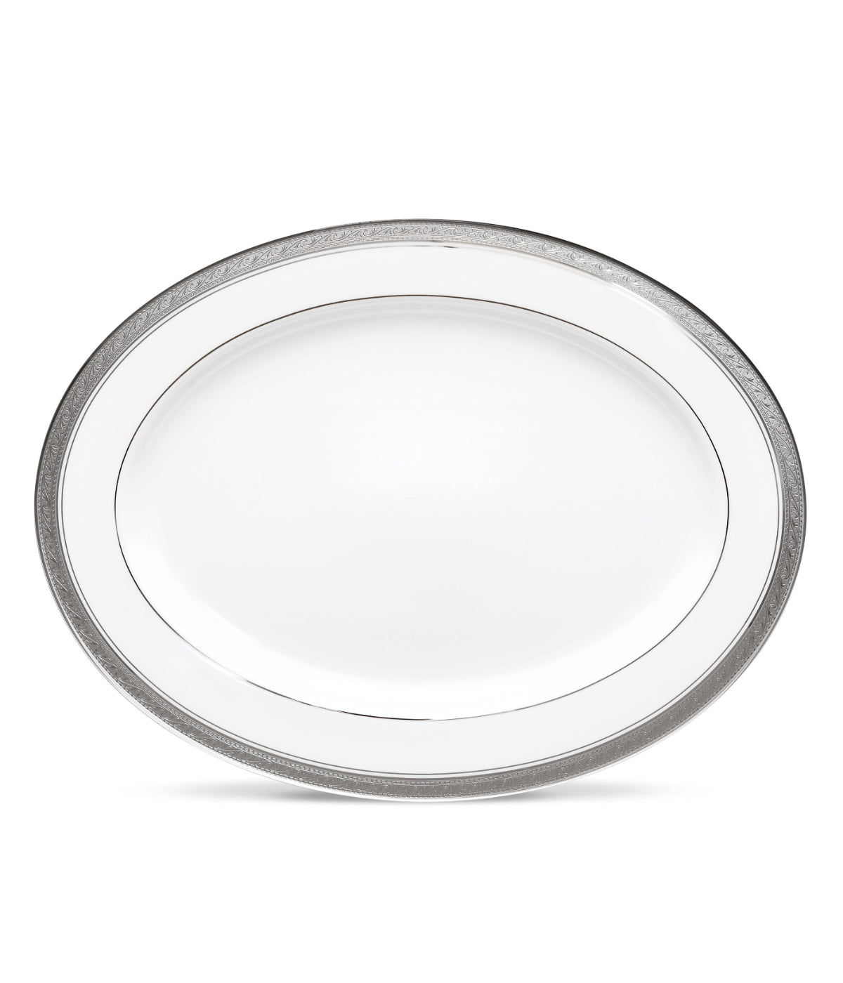  Noritake Crestwood Oval Platter - Platinum - Bonton