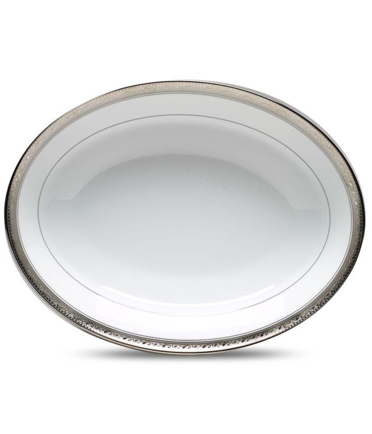  Noritake Crestwood Oval Vegetable Bowl - Platinum - Bonton