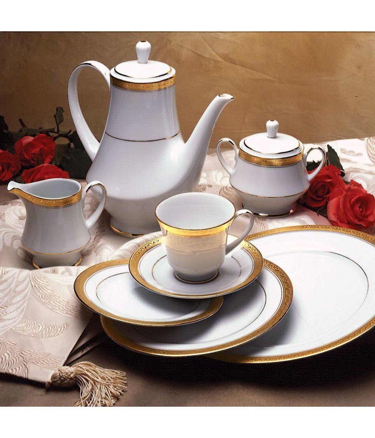  Noritake Crestwood 5 Piece Place Setting - Gold - Bonton