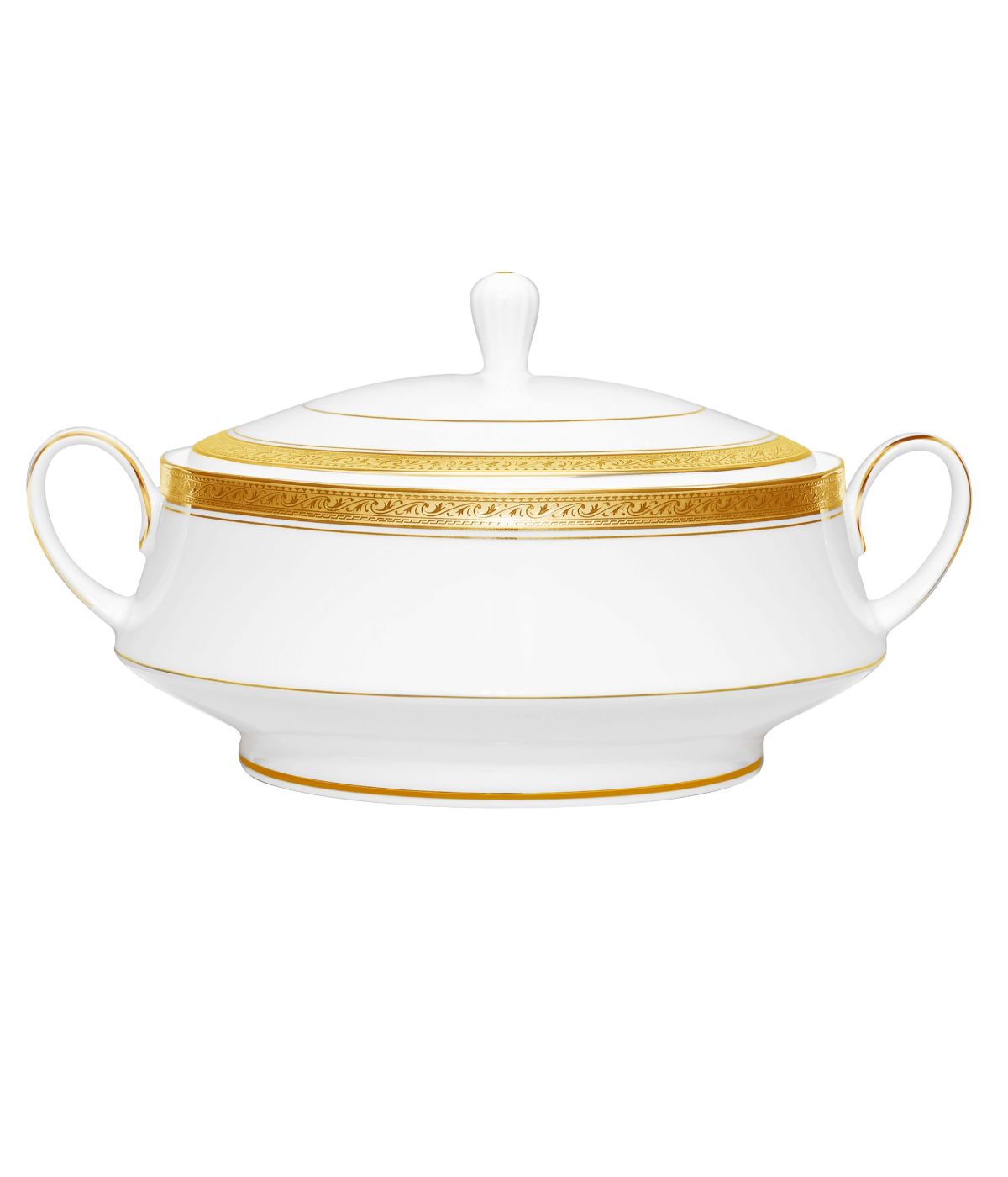  Noritake Crestwood Covered Vegetable Bowl - Gold - Bonton