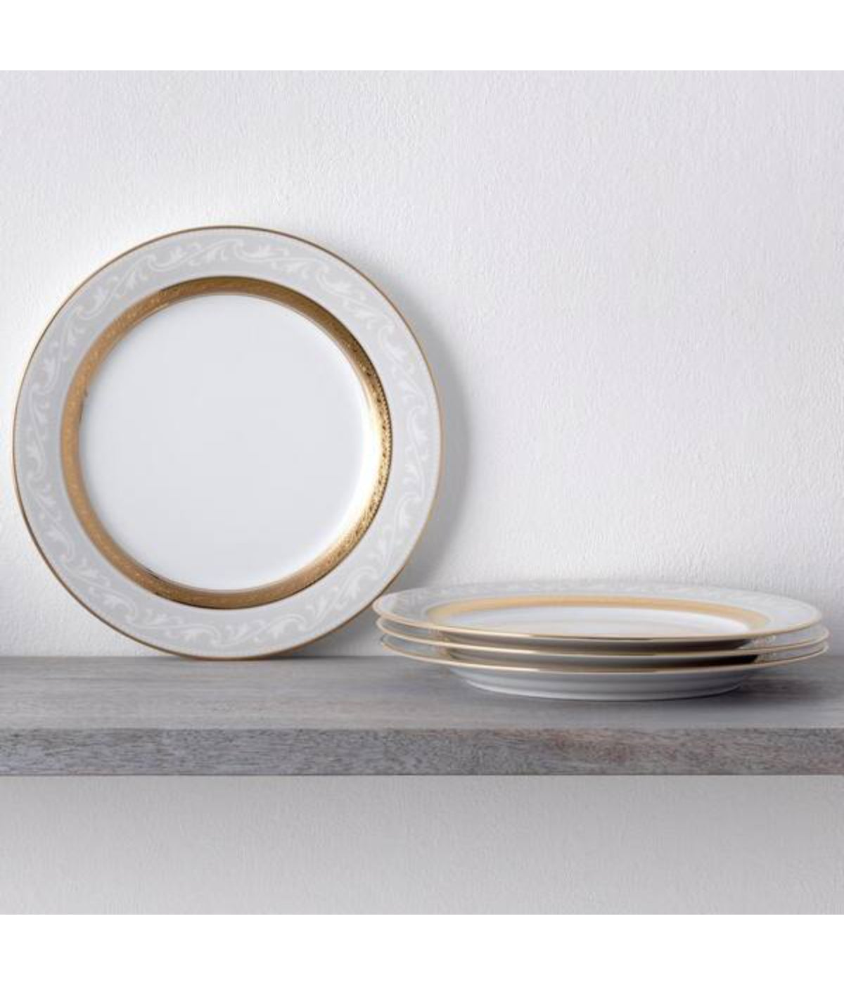  Noritake Crestwood Set of 4 Accent Plates - Gold - Bonton