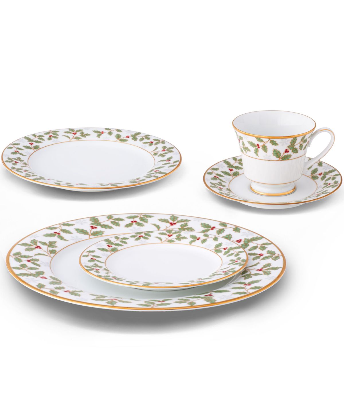  Noritake Holly & Berry Gold 5 Piece Place Setting - Multi - Bonton