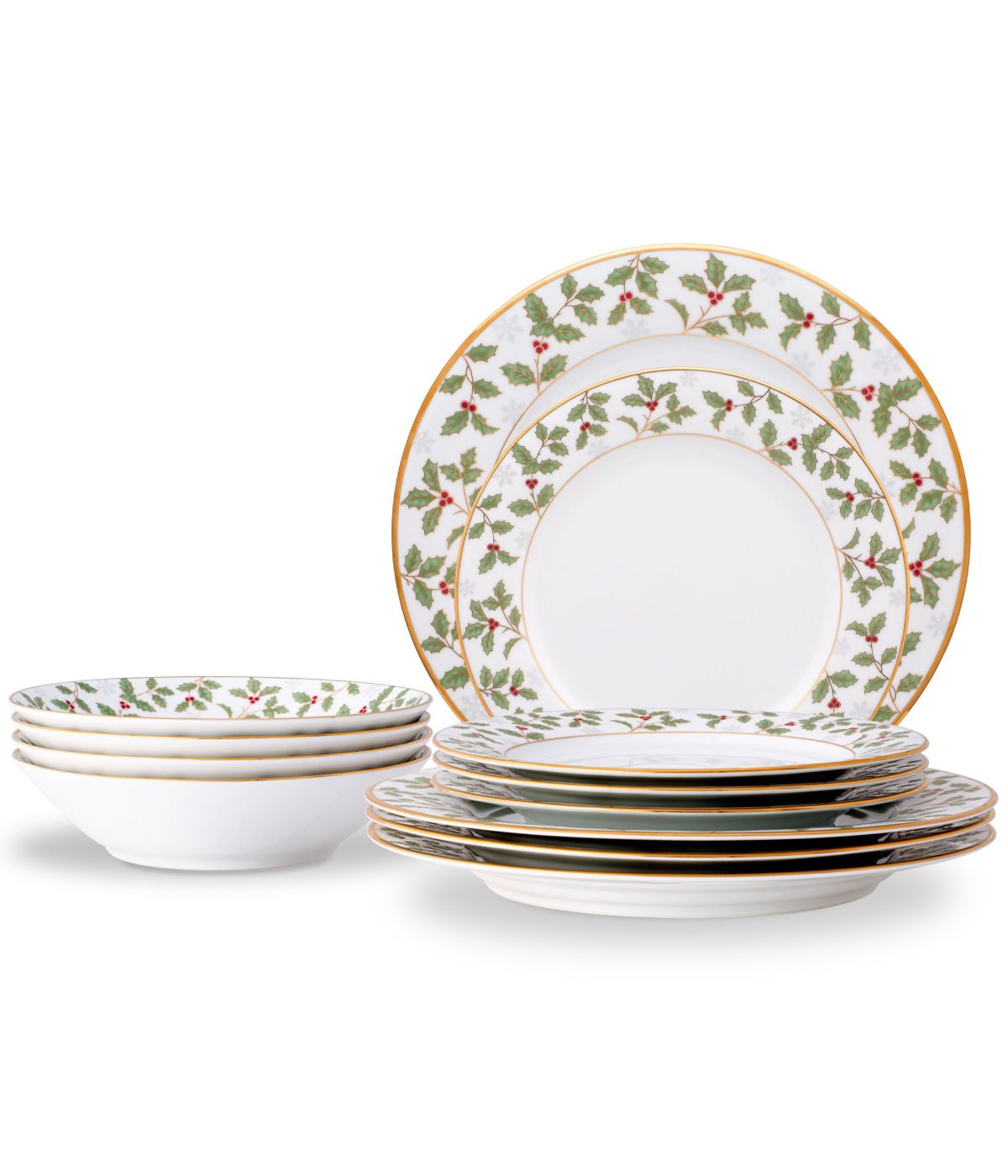  Noritake Holly & Berry Gold 12 Piece Set, Service for 4 - Multi - Bonton