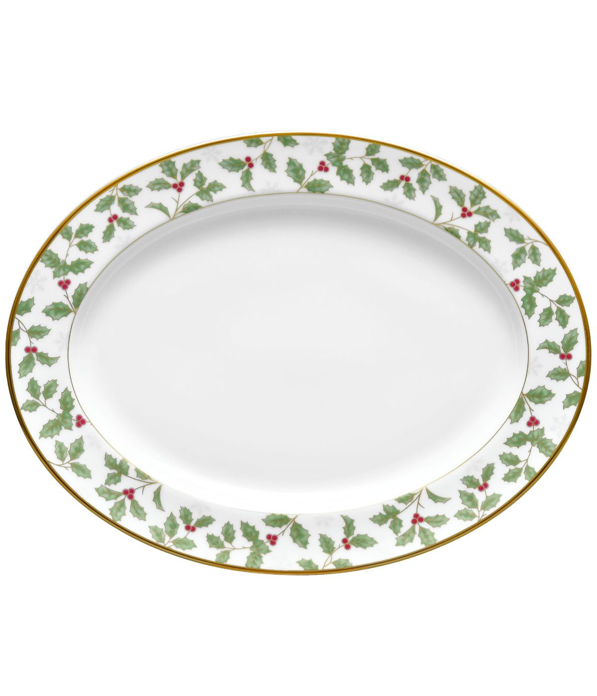  Noritake Holly & Berry Gold Oval Platter - Multi - Bonton