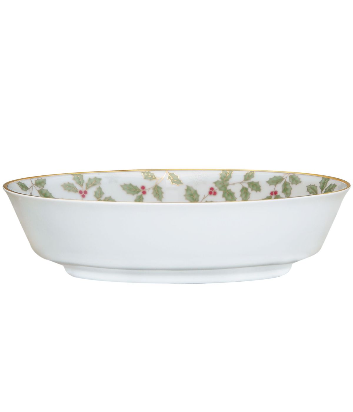  Noritake Holly & Berry Gold Oval Vegetable Bowl - Multi - Bonton