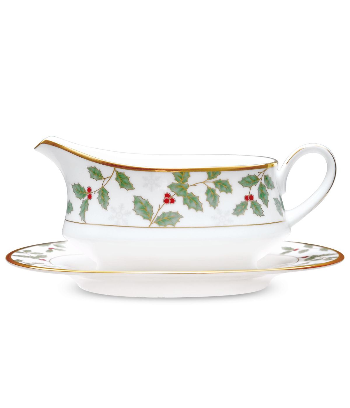  Noritake Holly & Berry Gold Gravy with Tray - Multi - Bonton