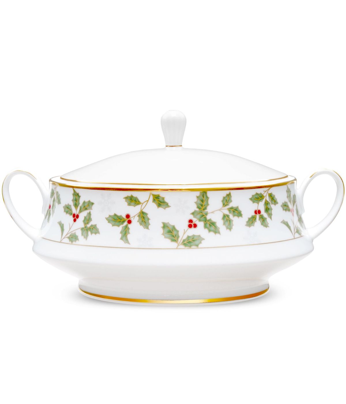  Noritake Holly & Berry Gold Covered Vegetable Bowl - Multi - Bonton