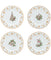 Holly & Berry Gold Set of 4 Holiday Assorted Appetizer Plates, 6-1/4