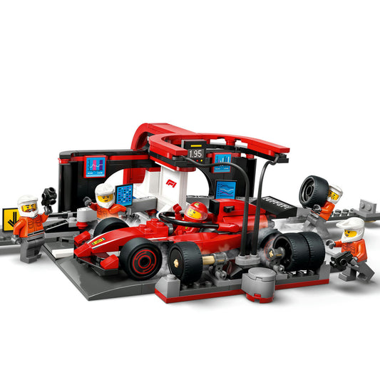 LEGO® City F1® Pit Stop & Pit Crew With Ferrari Car Racing Vehicle Toy 60443
