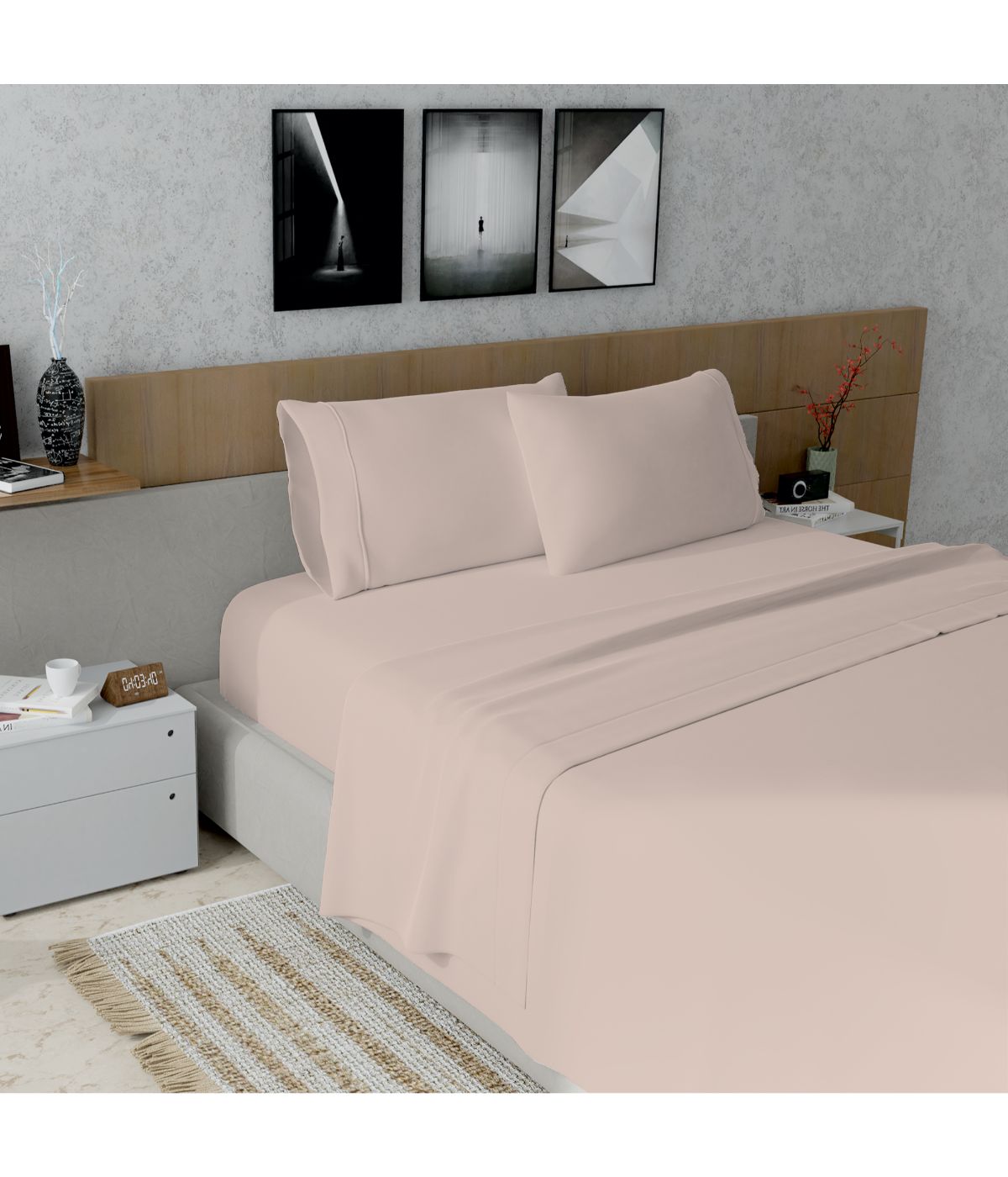  Purity Home Cotton 400 Thread Count Sateen Sheet Set Blush - Blush - Bonton