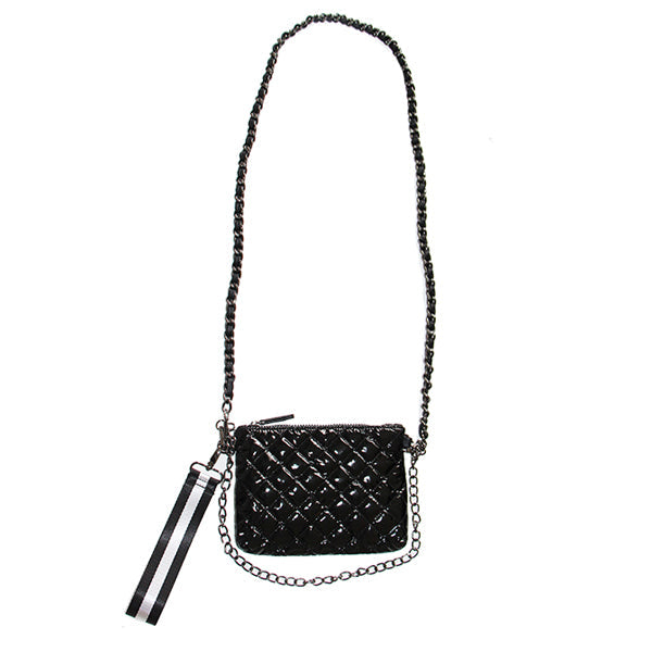  Lemonbella Debra Diamond 3-N-1 Purse Glossy Black - Default Title - Bonton