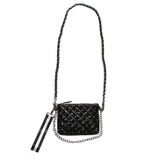 DEBRA DIAMOND QUILTED WRISTLET/SHOULDER/CROSSBODY