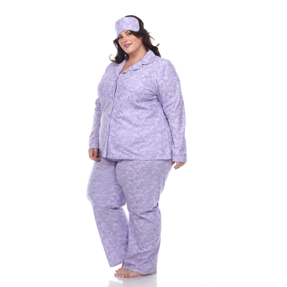  White Mark Plus Size Three-Piece Pajama Set - 1X - Bonton