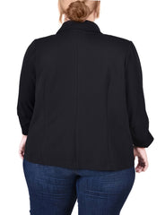 Plus Size Long Sleeve Scuba Crepe Jacket